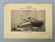 1935 CUNARD WHITE STAR MV Britannic ABSTRACT LOG Steamship OCEAN LINER Vintage picture