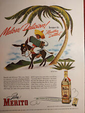1946 Original Esquire Art WWII Era Ad Advertisement Ron Merito Puerto Rican Rum picture