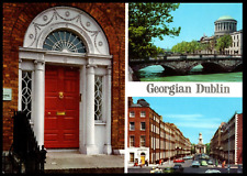 Postcard  Vintage  Georgian Dublin  Ireland  Architecture  Street View 1950's picture