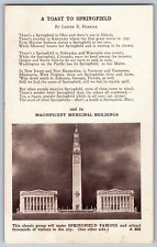 Springfield, MA - Magnificent Municipal Building - Poem - Vintage Postcard picture