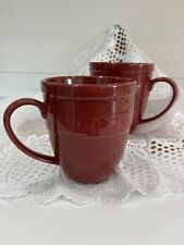 2 LONGABERGER Woven Traditions Soup Mug Jumbo Coffee Cups Paprika Unused Pottery picture
