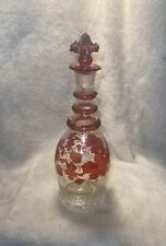 Antique hand blown Victorian red foliage BARBER BOTTLES picture