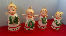 VINTAGE 1950's CHRISTMAS COMMODORE JAPAN NOEL GIRL ANGEL BELL FIGURINE ORNAMENTS picture