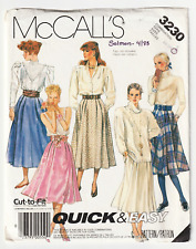 McCalls 3230 Skirts Pleats Pockets Sz 14-16-18 Vintage Easy Sewing Pattern UNCUT picture