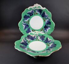 Pair Antique Davenport Pearlware Ivy Wreath Pattern Compotes  England  c. 1830   picture