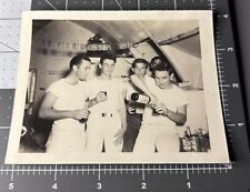 1940s Handsome Sailors ? Barracks DRINKING Men Man Antique Snapshot PHOTO picture