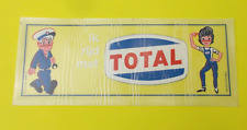Rare French Vintage 1965 NOS Total Gas Station  inside   window  decal sticker picture