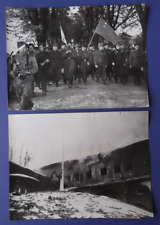 Two WWII Official Press Photos - Link up with the Russians and Berchtesgaden picture