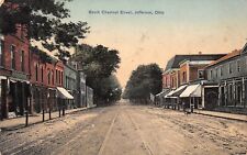 JEFFERSON OHIO SOUTH CHESTNUT STREET DIRT ST OLD DOG POSTCARD picture