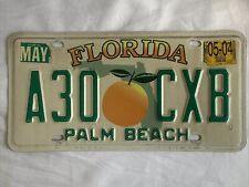 2004 Florida FL Palm Beach License Plate Tag A30-CXB w/ Orange picture