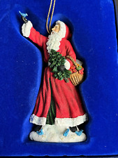Vintage Christmas Ornament Feathered Friends Santa w Bird Pipkas Stories #11448 picture