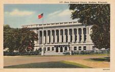 MADISON, WI Wisconsin   STATE HISTORICAL LIBRARY    c1940's Linen Postcard picture