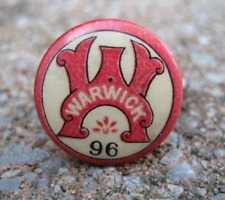 Vintage 1896 Warwick Bicycle Celluloid Button picture