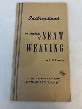 Vintage Instructions in Methods of Seat Weaving by H.H. Perkins picture