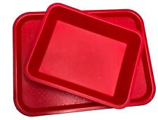 Lot 2 In N Out Burger Authentic Vintage Red Tray Flat 16x12 INO Nerseman Plastic picture