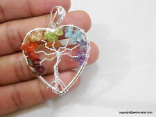 7 Chakras Tree Of Life Reiki Healing Gemstone Charms Pendant Yoga Necklace picture