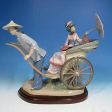 Lladro Porcelain Figurine - 1383 - Rickshaw Ride in China - Woman with Umbrella picture
