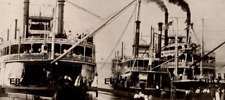 C 1907-1920s RPPC Postcard Steamboats St Paul Silver Cresent Iowa KRUXO BW picture