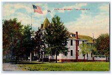 c1910's Public School Campus Building US Flag Deland Florida FL Vintage Postcard picture