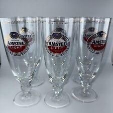 (6 pcs) AMSTEL LIGHT Premium Lager Beer Chalice Footed Bar Glasses 33cl picture