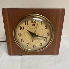 Vintage Telechron Wood Electric Alarm Desk Clock Model 7H139 Still Keeps Time picture