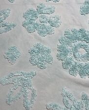 Vintage King Size Solid Aqua Chenille CUTTER Bedspread Flowers Leaves READ picture