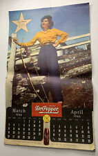 1944 Dr Pepper Soda Calendar Page Sign Starlet Poni Adams Girl Archery Original picture