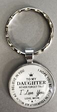  Stainless Steel Engraved Key Chains To My Daughter Never Forget I Love You Gift picture
