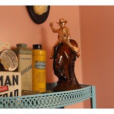 Vintage Avon Cowboy Riding Horse Oland After Shave Bottle Western bucking bronco picture