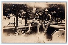 c1910's WWI US Army Military GAR Cannon Candid RPPC Photo Uposted Postcard picture