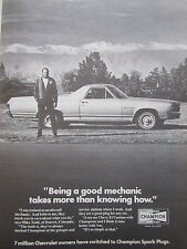 5/1972 PUB CHAMPION SPARK PLUGS BOUGIES CHEVY EL CAMINO MIKE TODD DENVER AD picture