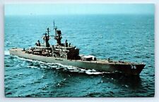 U.S.S. CALIFORNIA CGN-36 Guided Missile Cruiser Navy Ship Postcard c1974 picture