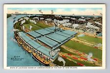 New Orleans LA-Louisiana, Aerial City & Port c1915 Vintage Postcard picture
