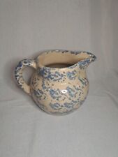 Vintage Spongware Pottery Water Pitcher  picture