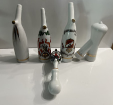 VTG Lot of 5 Porcelain Smoking Pipe Stem bowl Dutch German Horses Knights Cannon picture