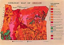 Oregon Geologic Map Vintage Continental Postcard Unposted picture