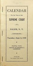1938 SEPT. 6 SALEM, NEW YORK SUPREME COURT CALENDAR -E11-A picture