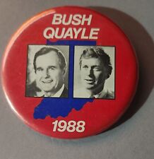 RARE 1988 BUSH QUAYLE CAMPAIGN PRESIDENT PIN BUTTON picture