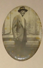 Antique 1920's Celluloid Photograph Pocket Mirror ~ Old African American Man picture