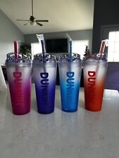 Dunkin' Summer 2024 Ombre Plastic Insulated 24oz Tumbler NWT (Set Of 4) picture