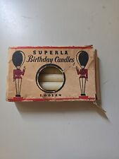Vintage SUPERLA Birthday Candles ~ WWII-Era ~ Original Box w/6 White Candles picture