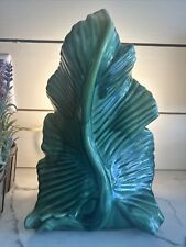 Rare MCM Phil-Mar Green Glaze Ceramic Leaf Tropical TV Lamp - WORKING ORIG BULB picture