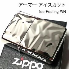 Zippo Lighter Armor Ice Cut Silver White Nickel 2 sided unused From Japan New picture