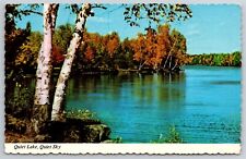 Postcard Quiet Lake Sky Outside Fall Time Chrome Vintage picture