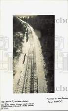 1977 Press Photo Snowy railroad tracks in winter south of Clarksville, Virginia picture