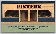 Pinter's Restaurant & Cocktail Bar Westfield New York NY Linen c1940 Postcard picture