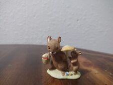 Vintage Enesco Mouse with Child Mouse Figurine 1975 Mushrooms E-5952  picture