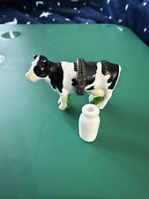 PHB COW w/ Milk Bottle Trinket Box Porcelain Hinged Midwest of Cannon Falls Rare picture