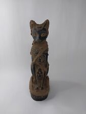 RARE ANTIQUE ANCIENT EGYPTIAN Statue Goddess Bastet Cat Isis Scarab 1670 Bc picture