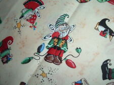 Vtg 90s Santa Fairy Elves Kringles Crunch Bunch SSI Sew Quilt Fabric 18x43 #HFC picture